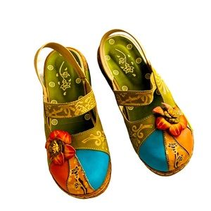 Socofy Clogs Boho Patchwork Flowee Power